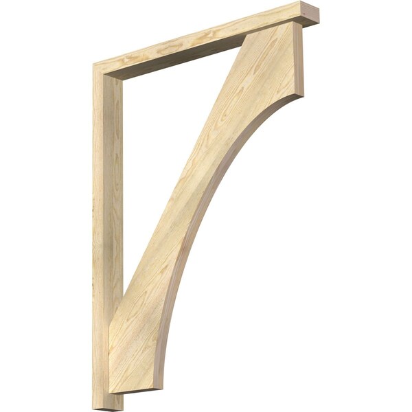 Ekena Millwork Westlake Block Rough Sawn Bracket w/ Offset Brace, Douglas Fir, 4"W x 36"D x 48"H BKT0402X36X48WTL05RDF - main